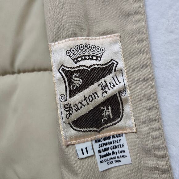 Saxton Hall Womens Vintage 70s Elevated Classic Quilted Long Trench Coat Size 11 - Picture 9 of 12